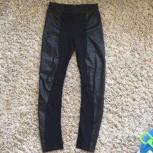 BCBGMaxAzria Faux Leather Panel Leggings, Small